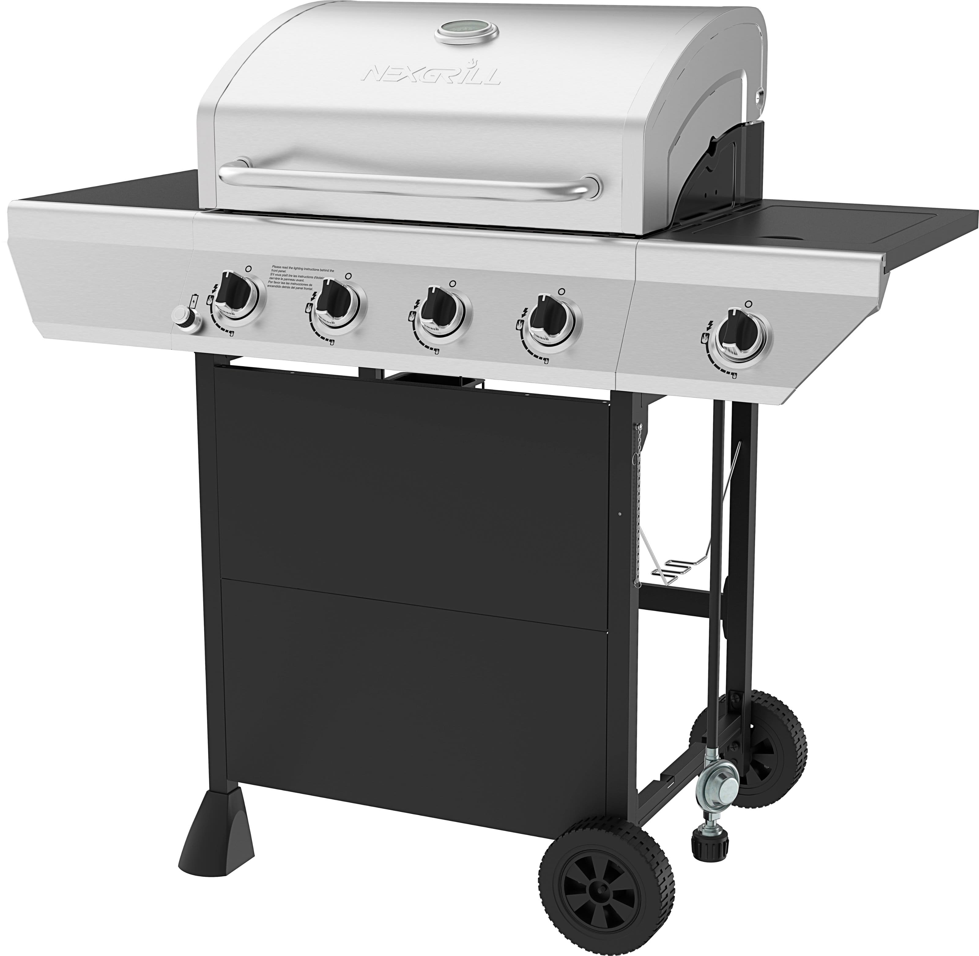 Alt View 11. Nexgrill - 4 Burner + Side Burner Cart Gas Grill - Black.