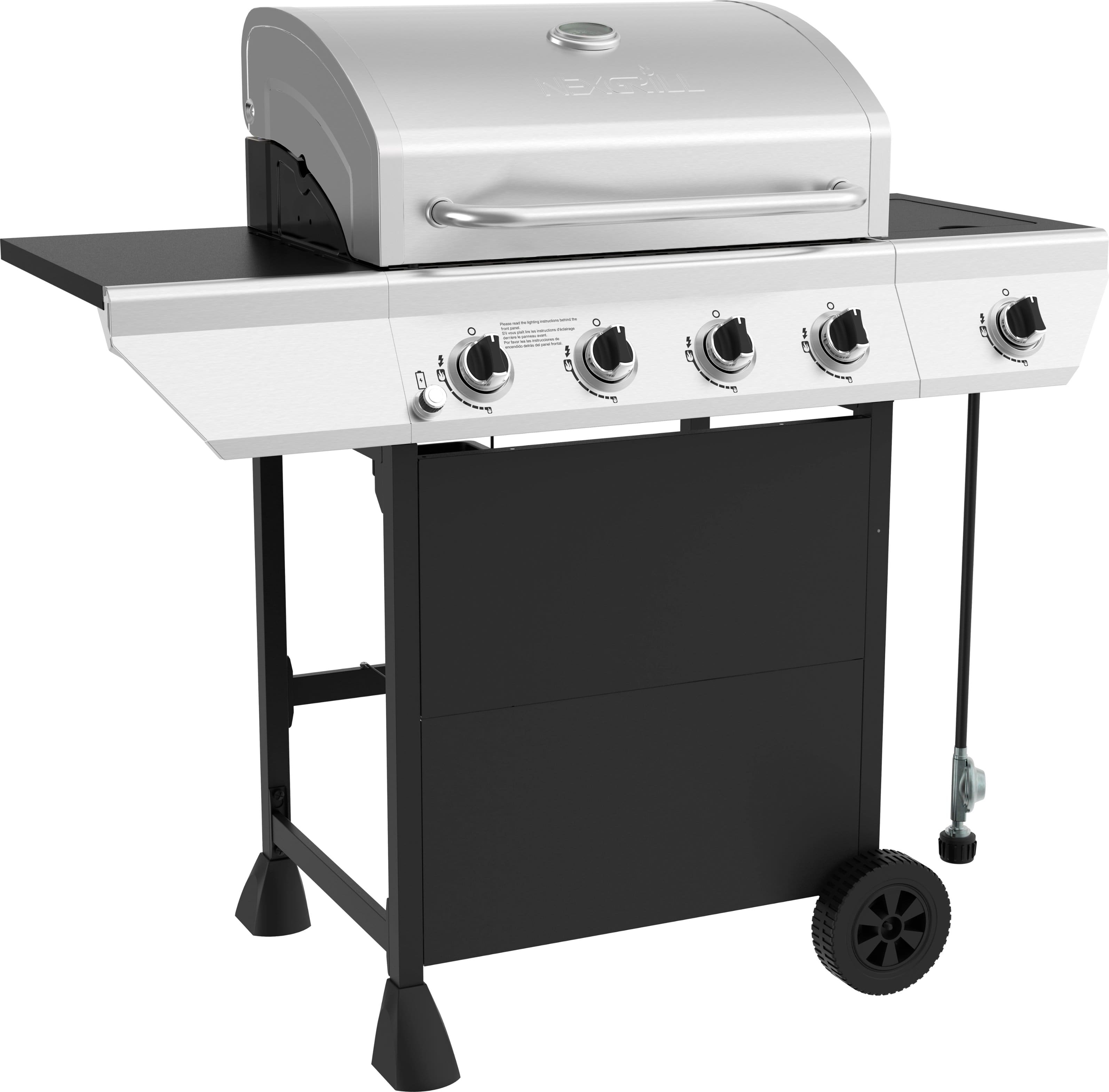 Alt View 12. Nexgrill - 4 Burner + Side Burner Cart Gas Grill - Black.