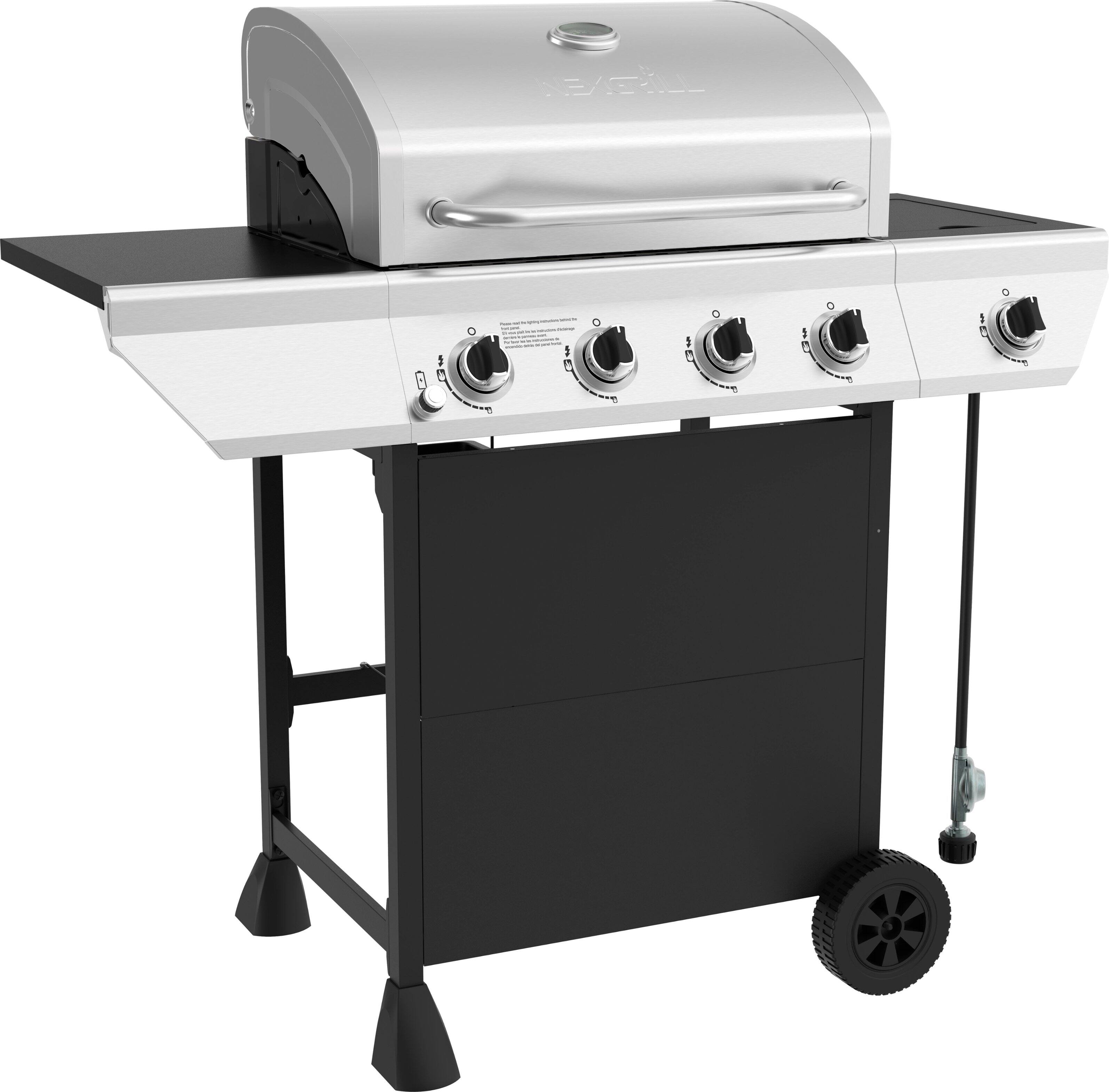 Alt View 12. Nexgrill - 4 Burner + Side Burner Cart Gas Grill - Black.