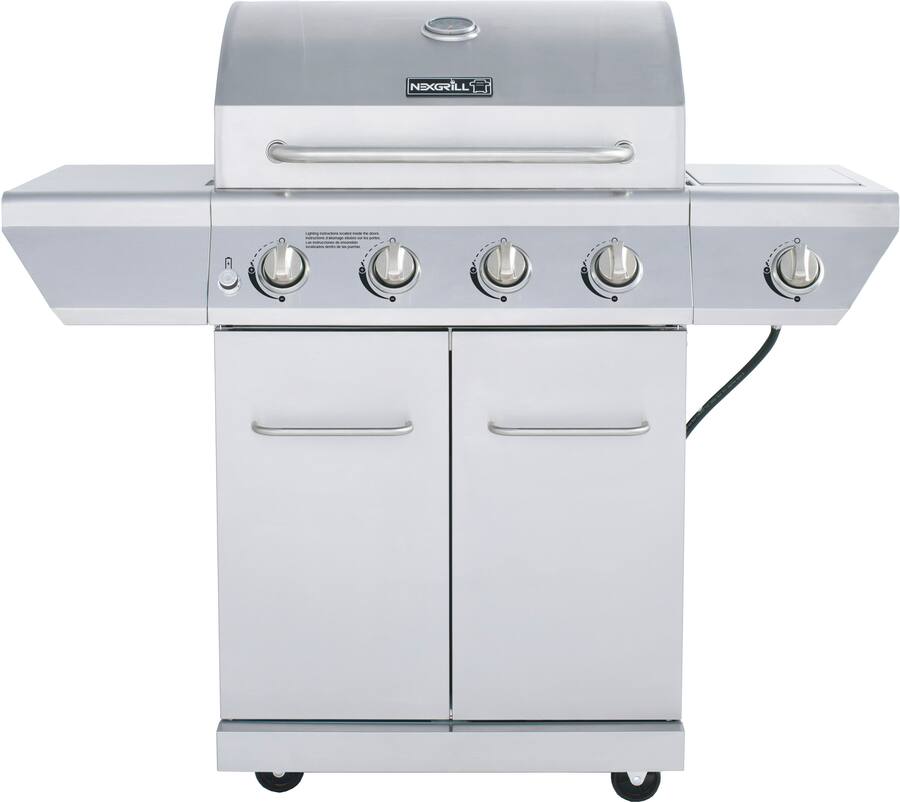 Nexgrill 4 Burner + Side Burner Stainless Cart Gas Grill Silver 720 ...