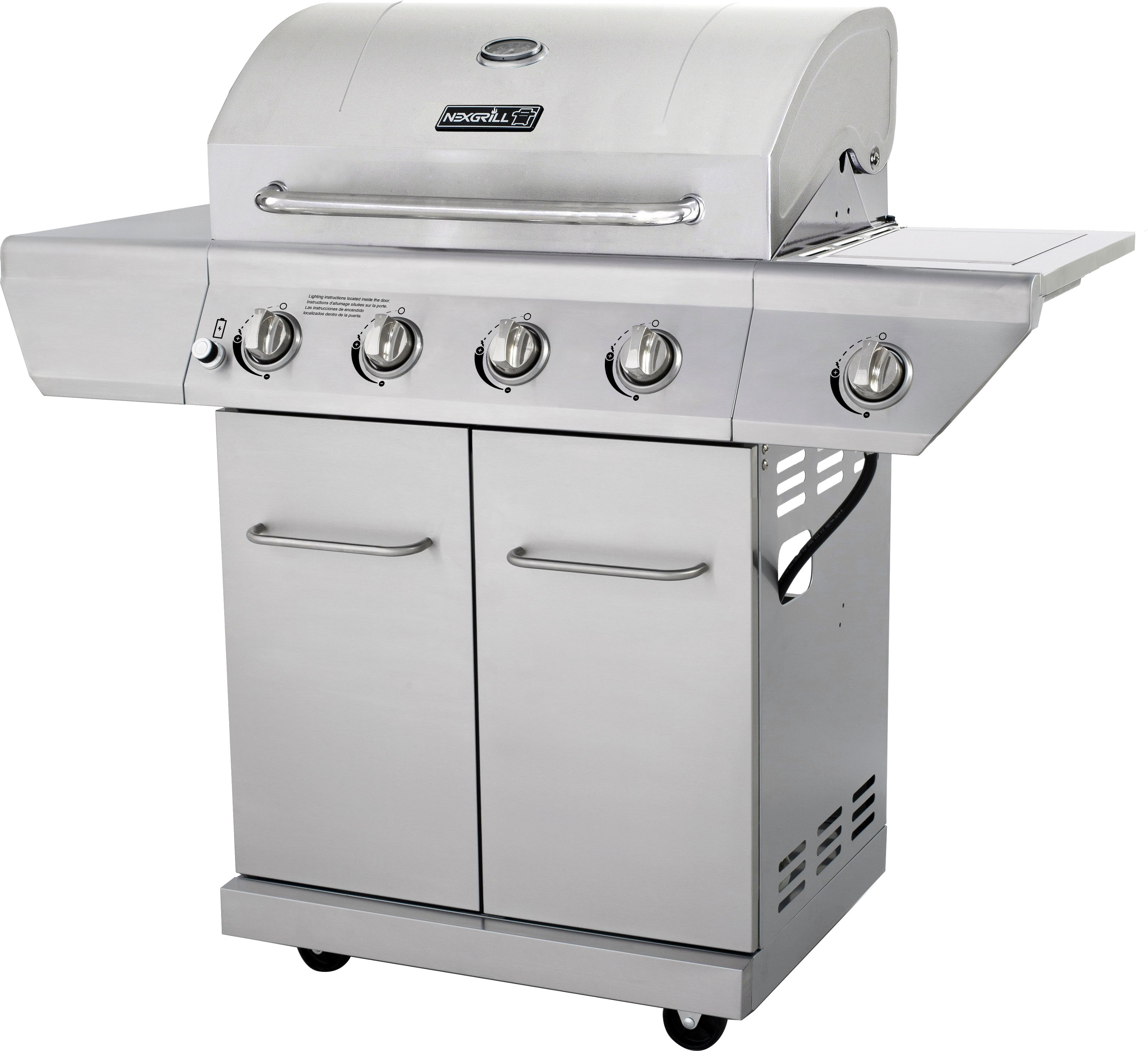 Left View: Weber - Summit S-470 4-Burner Propane Gas Grill - Stainless Steel