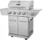 Left. Nexgrill - 4 Burner + Side Burner Stainless Cart Gas Grill - Silver.