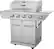 Left. Nexgrill - 4 Burner + Side Burner Stainless Cart Gas Grill - Silver.