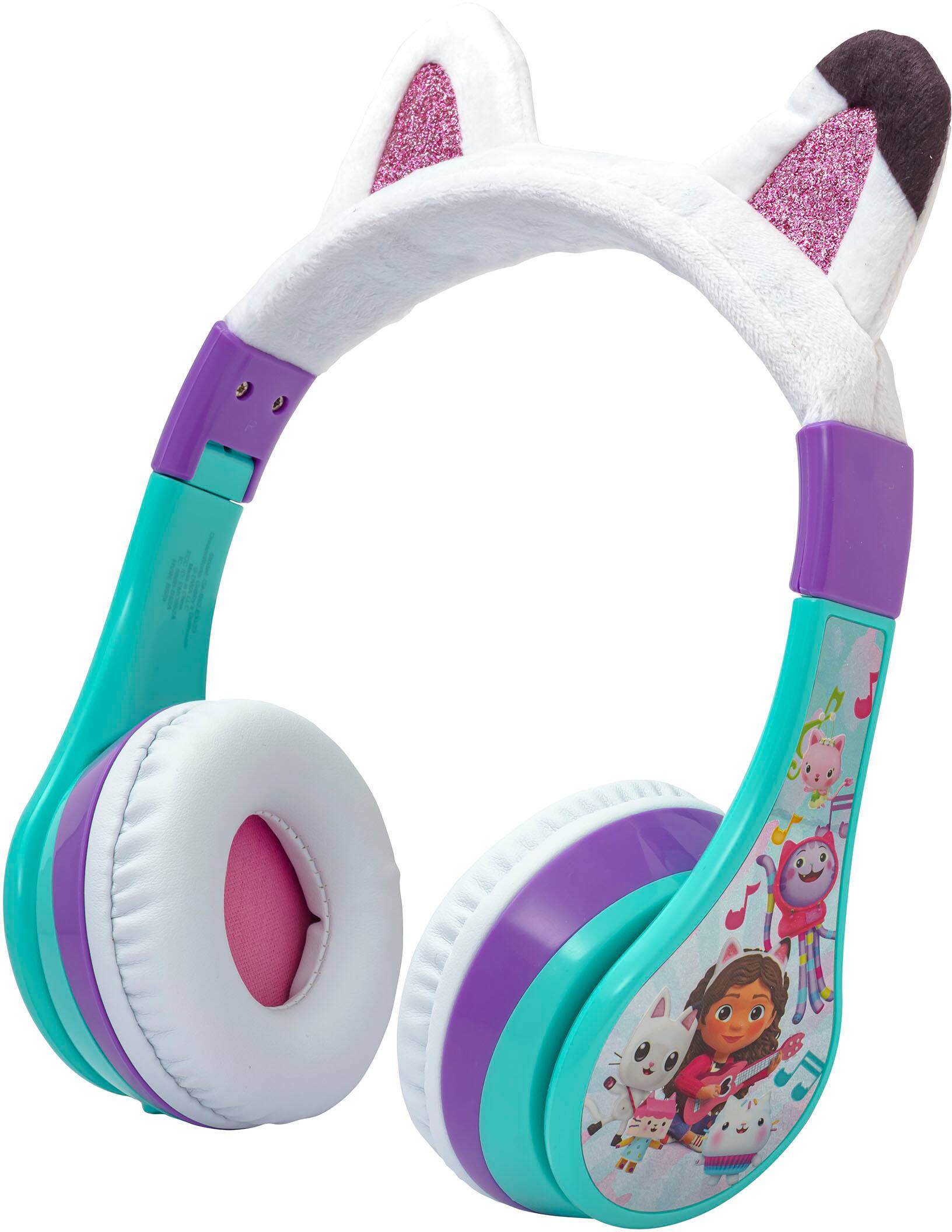 Left. eKids - Gabby's Dollhouse Wireless Over-the-Ear Headphones - Aqua.