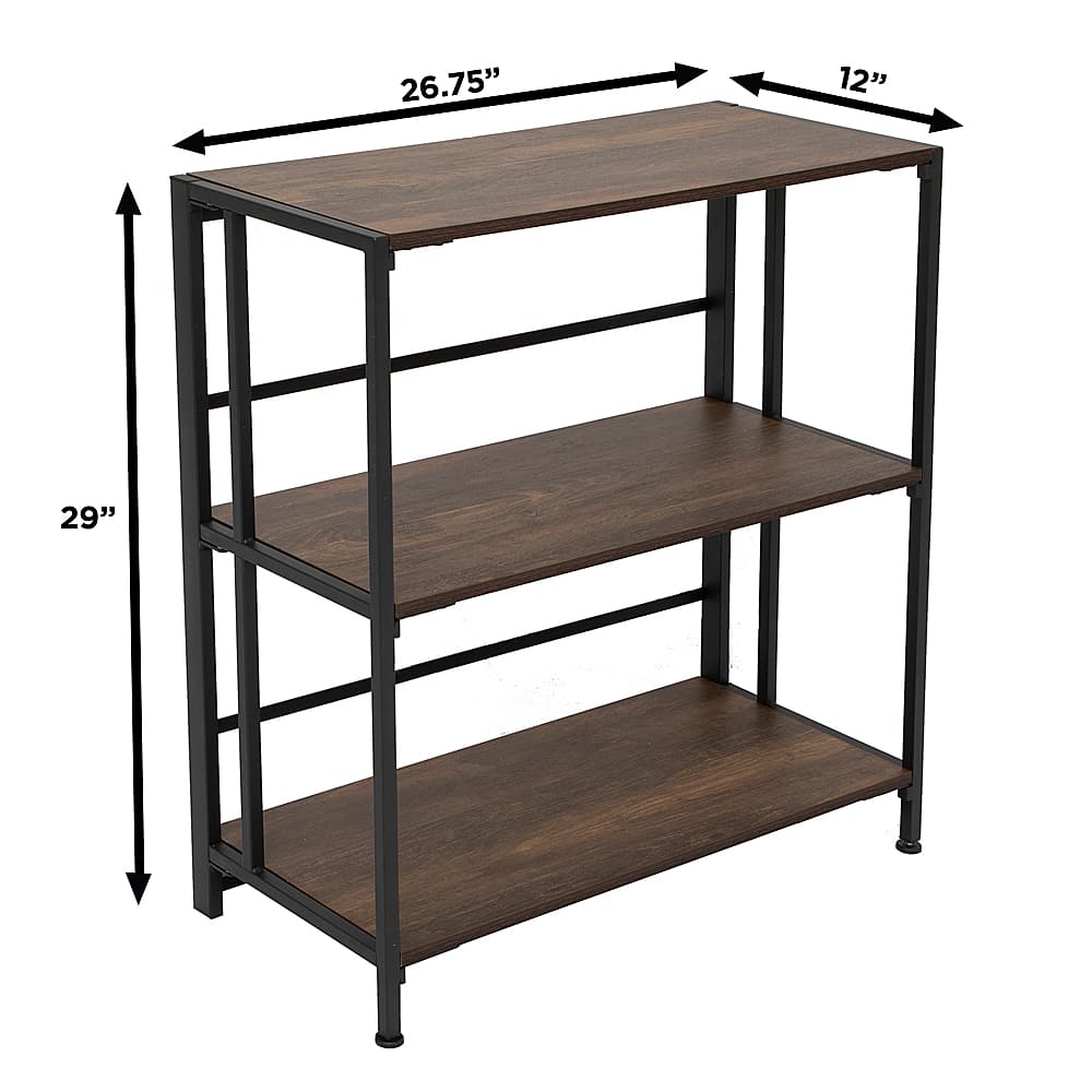 Best Buy: Flipshelf 3 Shelf Wide Bookcase Brown 39403