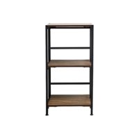 Flipshelf - 3 Shelf Narrow Bookcase - Brown - Front_Zoom