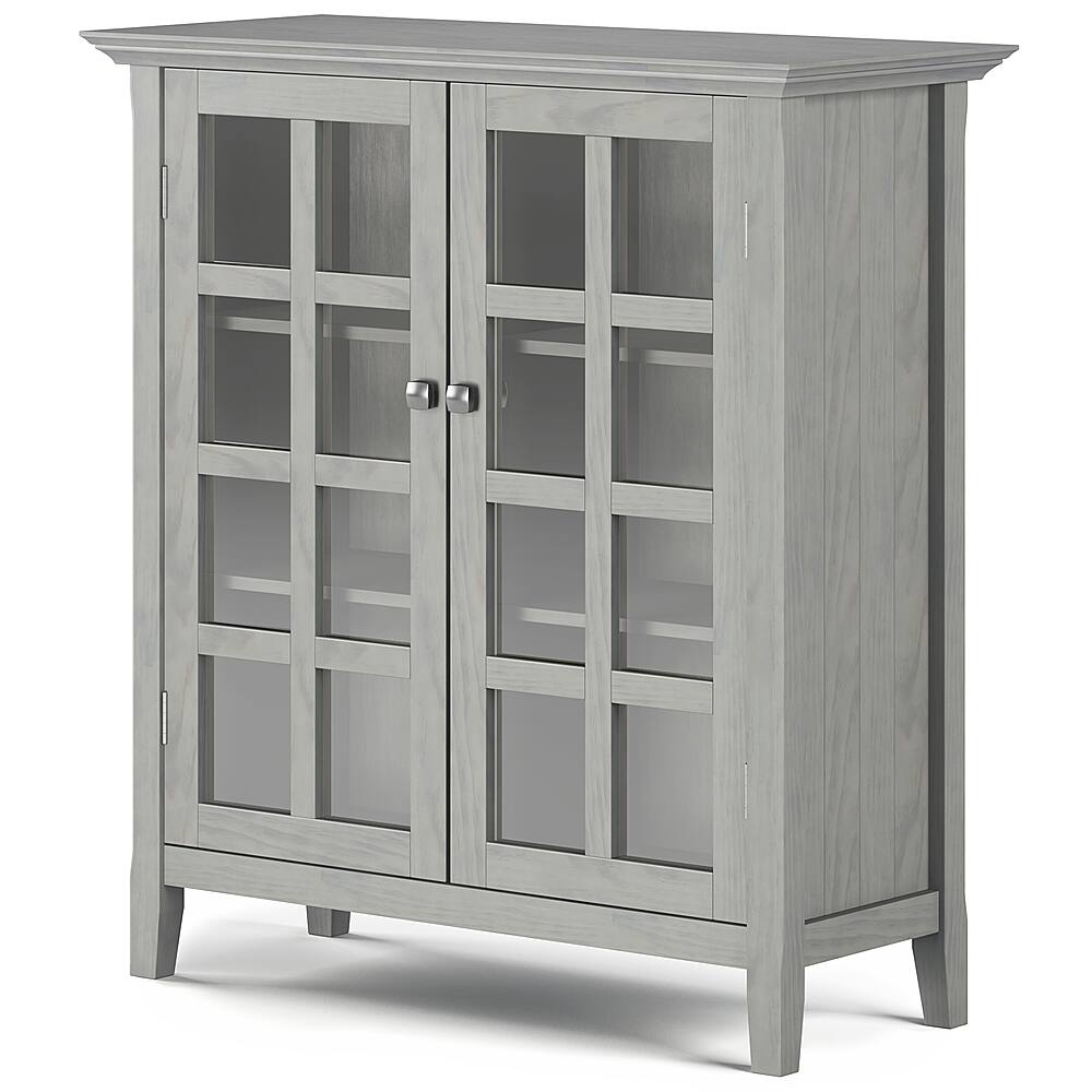 Angle View: Simpli Home - Acadian Medium Storage Cabinet - Fog Grey