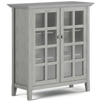 Simpli Home - Acadian Medium Storage Cabinet - Fog Grey - Front_Zoom
