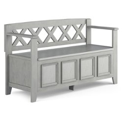 Simpli Home - Amherst Entryway Storage Bench - Fog Grey - Front_Zoom