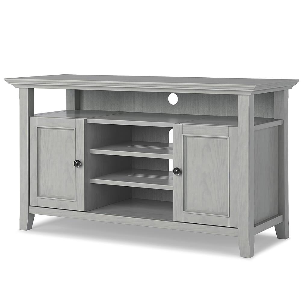 Angle View: Simpli Home - Amherst Solid Wood54 inch Wide Transitional TV Media Stand For TVs up to 60 inches - Fog Grey