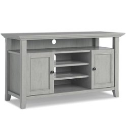 Simpli Home - Amherst Solid Wood54 inch Wide Transitional TV Media Stand For TVs up to 60 inches - Fog Grey - Front_Zoom