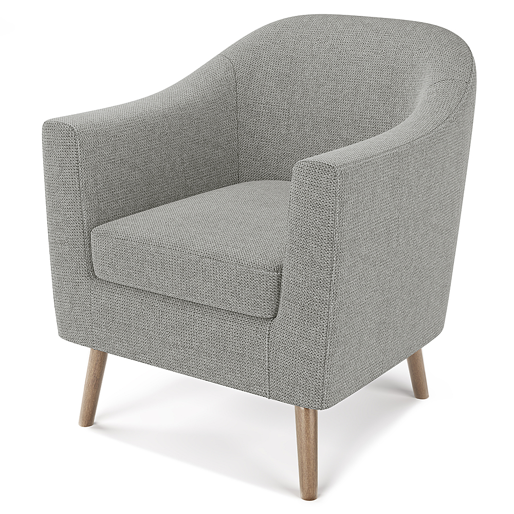 Angle View: Simpli Home - Burke Contemporary Fabric Chair - Gray/Black