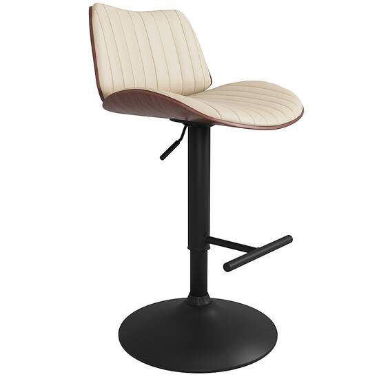 Simpli Home Goulding Mid Century Modern Metal Adjustable Bar Stool Cream AXCGOUBS CR Best Buy