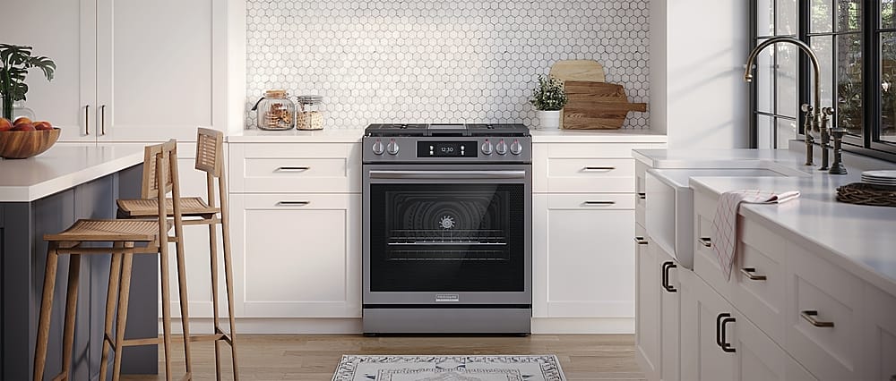 Alt View 12. Frigidaire - Gallery 6.0 Cu. Ft. Freestanding Gas Total Convection Range - Stainless Steel.
