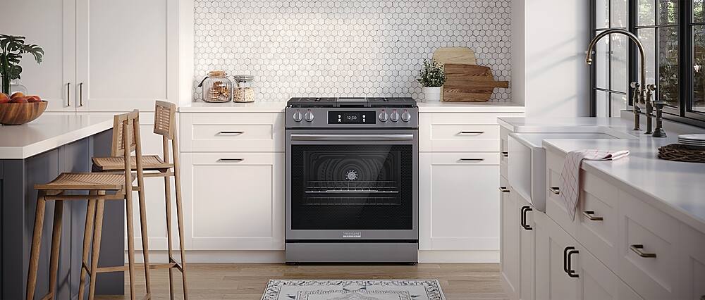 Alt View 12. Frigidaire - Gallery 6.0 Cu. Ft. Freestanding Gas Total Convection Range - Stainless Steel.
