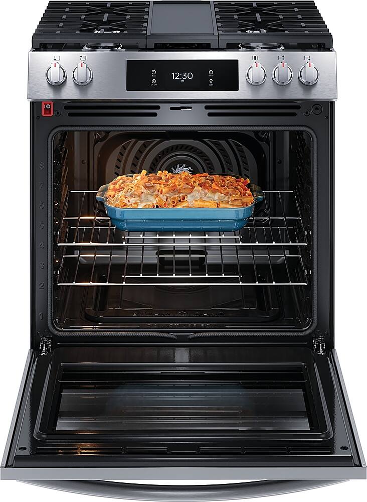 Left. Frigidaire - Gallery 6.0 Cu. Ft. Freestanding Gas Total Convection Range - Stainless Steel.