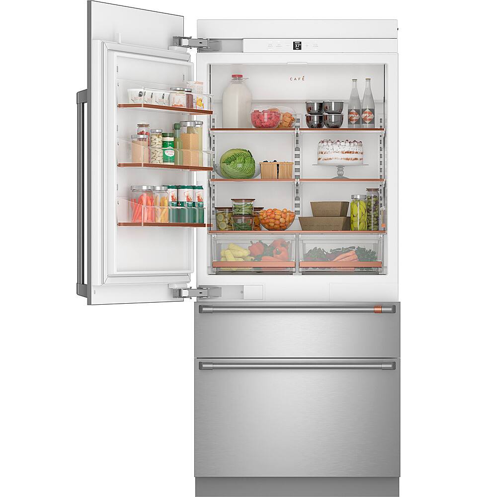 Alt View 2. Café - 20.2 Cu. Ft.Built-In Refrigerator with Bottom Freezer and Wi-Fi - Stainless Steel.