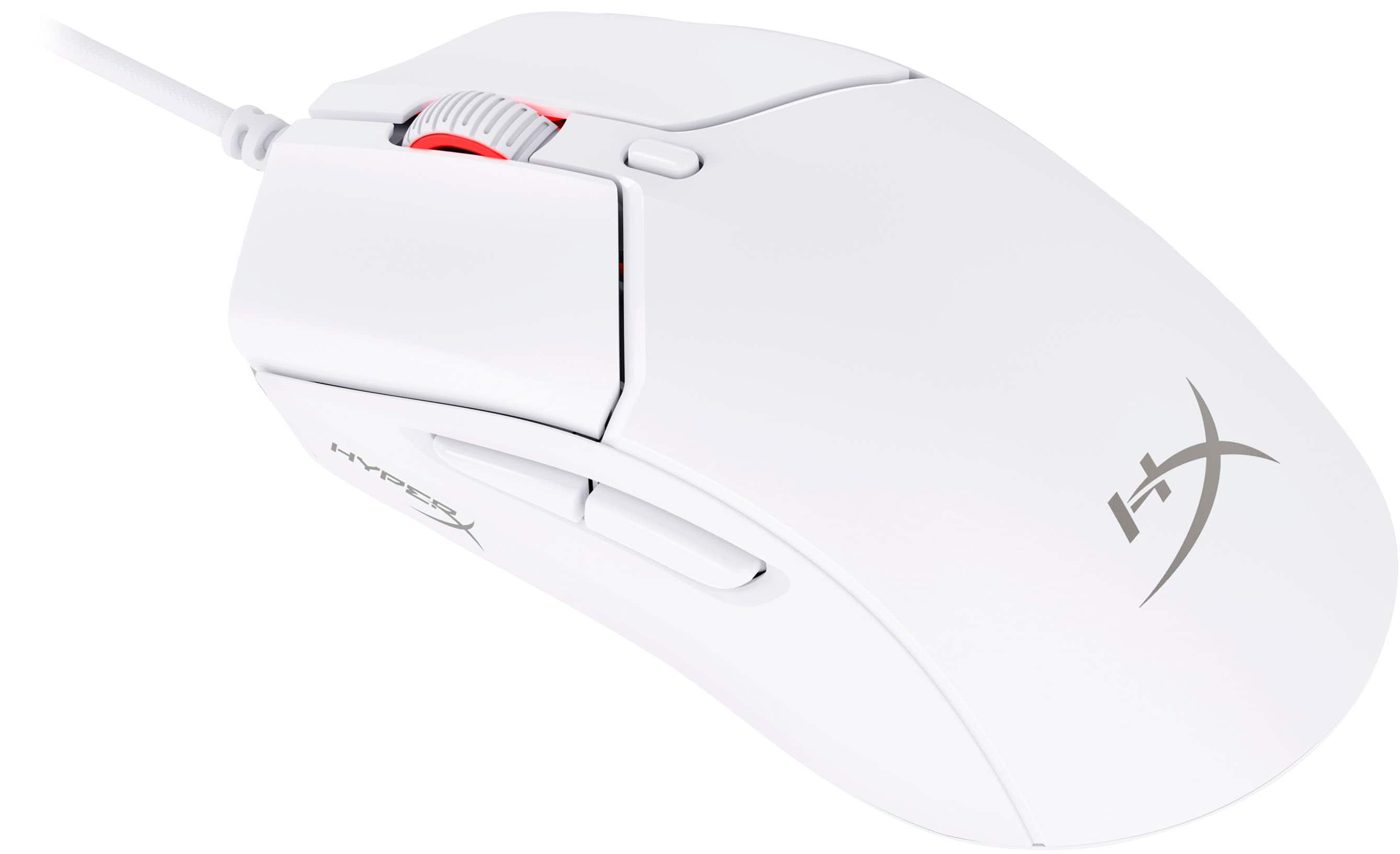 Angle View: HyperX - Pulsefire Haste 2 Lightweight Wired Optical Gaming Mouse with RGB Lighting - White