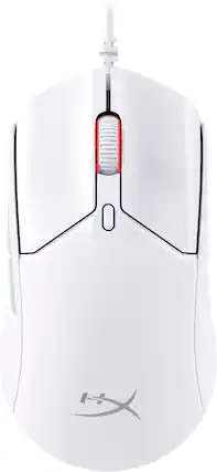 Front. HyperX - Pulsefire Haste 2 Lightweight Wired Optical Gaming Mouse with RGB Lighting - White.