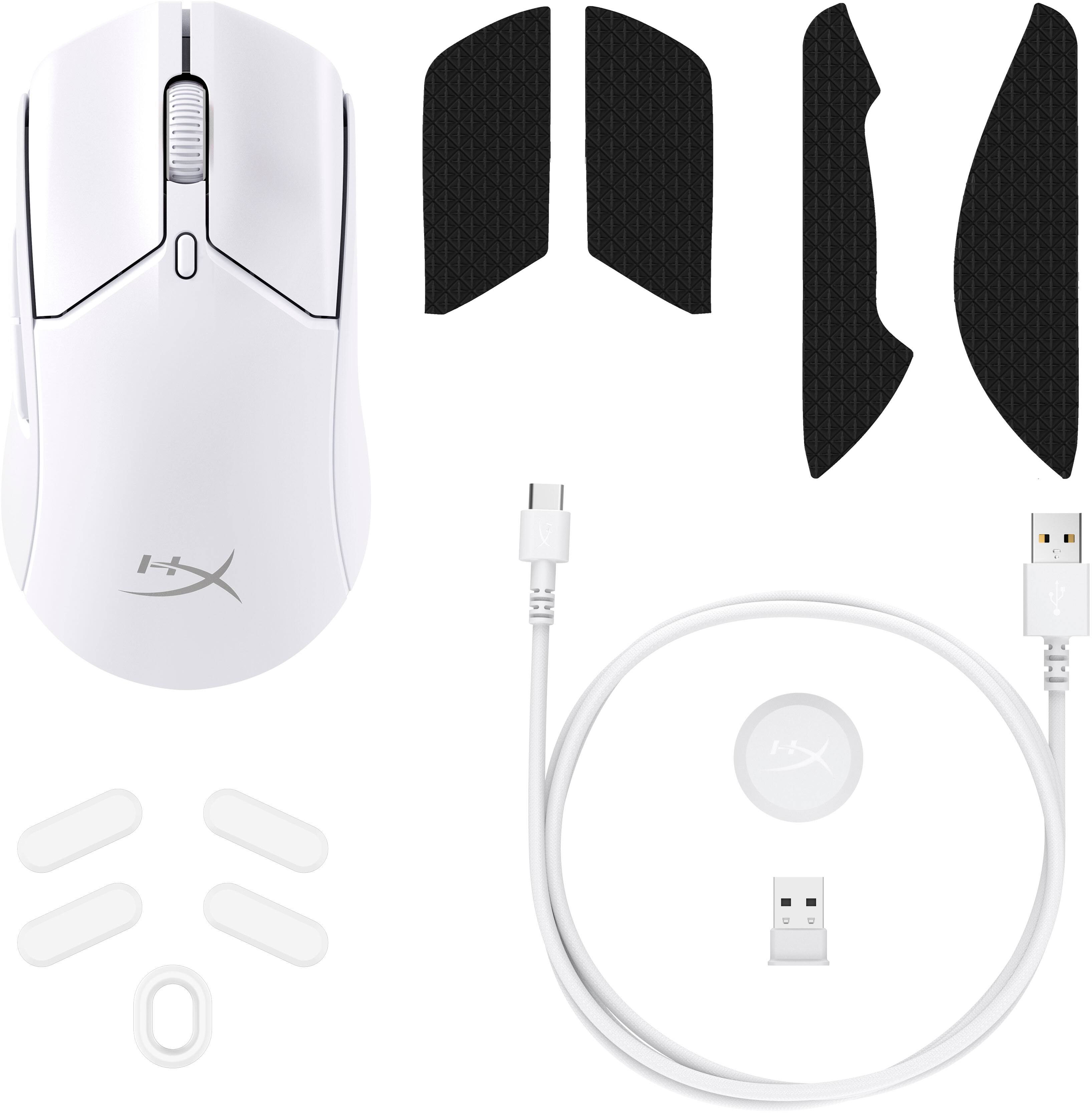 Alt View 15. HyperX - Pulsefire Haste 2 Lightweight Wireless Optical Gaming Mouse with RGB Lighting - White.
