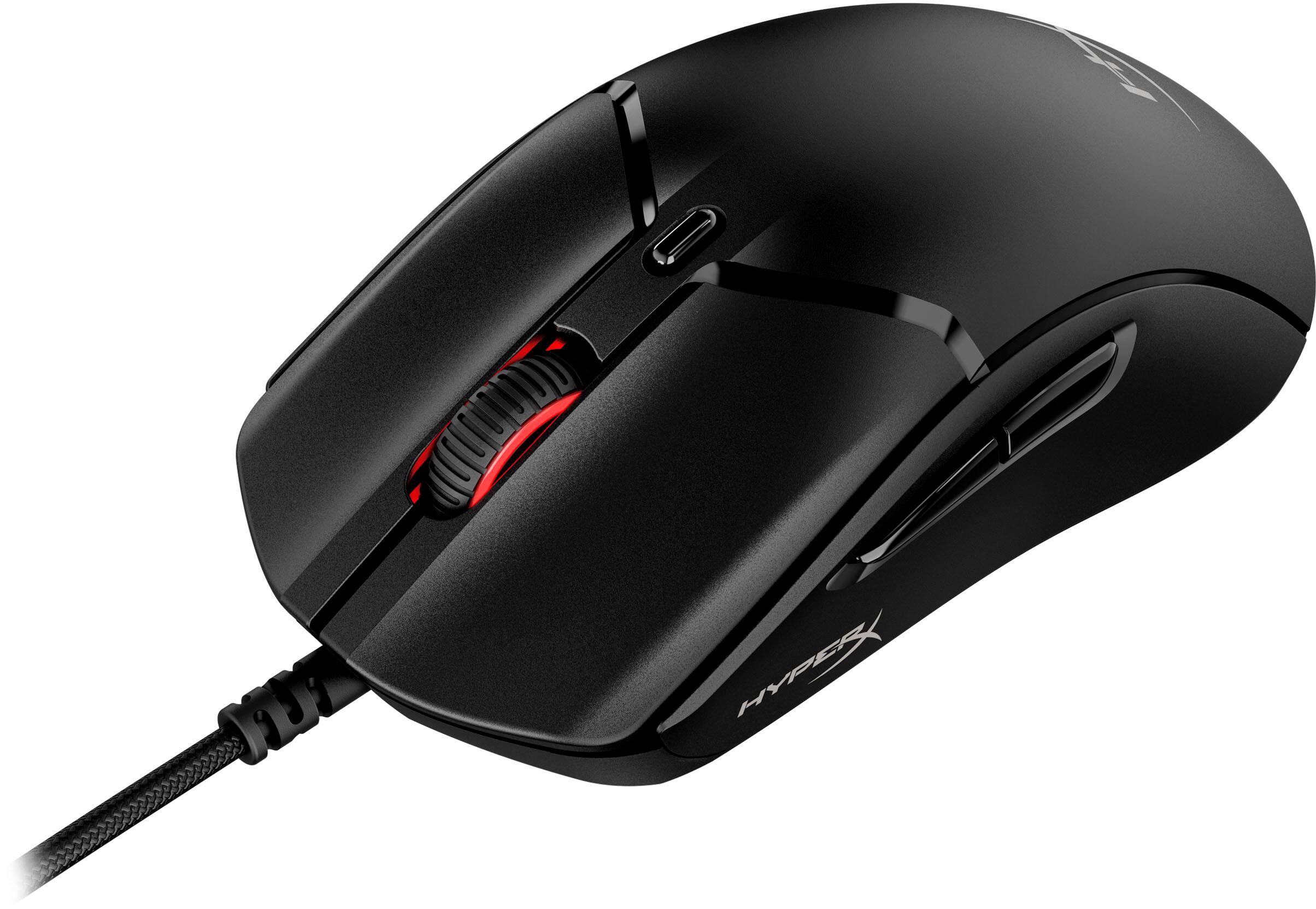 Left. HyperX - Pulsefire Haste 2 Lightweight Wired Optical Gaming Mouse with RGB Lighting - Black.