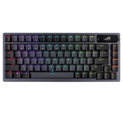 ASUS - ROG M71 Azoth 75% TKL Bluetooth and RF Wireless Red Switch Mechanical Gaming Keyboard - Gunmetal - Front_Zoom