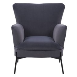 CorLiving - Elwood Wingback Accent Chair - Grey - Front_Zoom