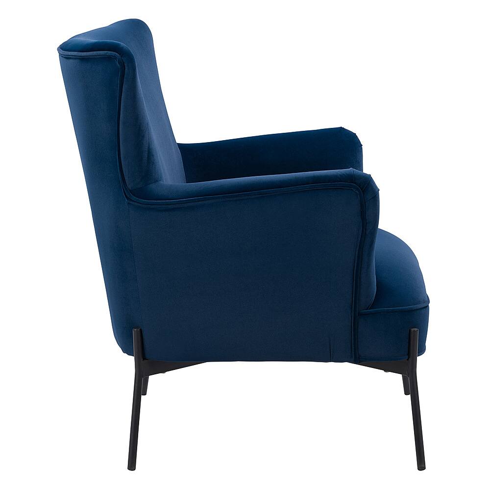 Best Buy CorLiving Elwood Wingback Accent Chair Blue LSS201C