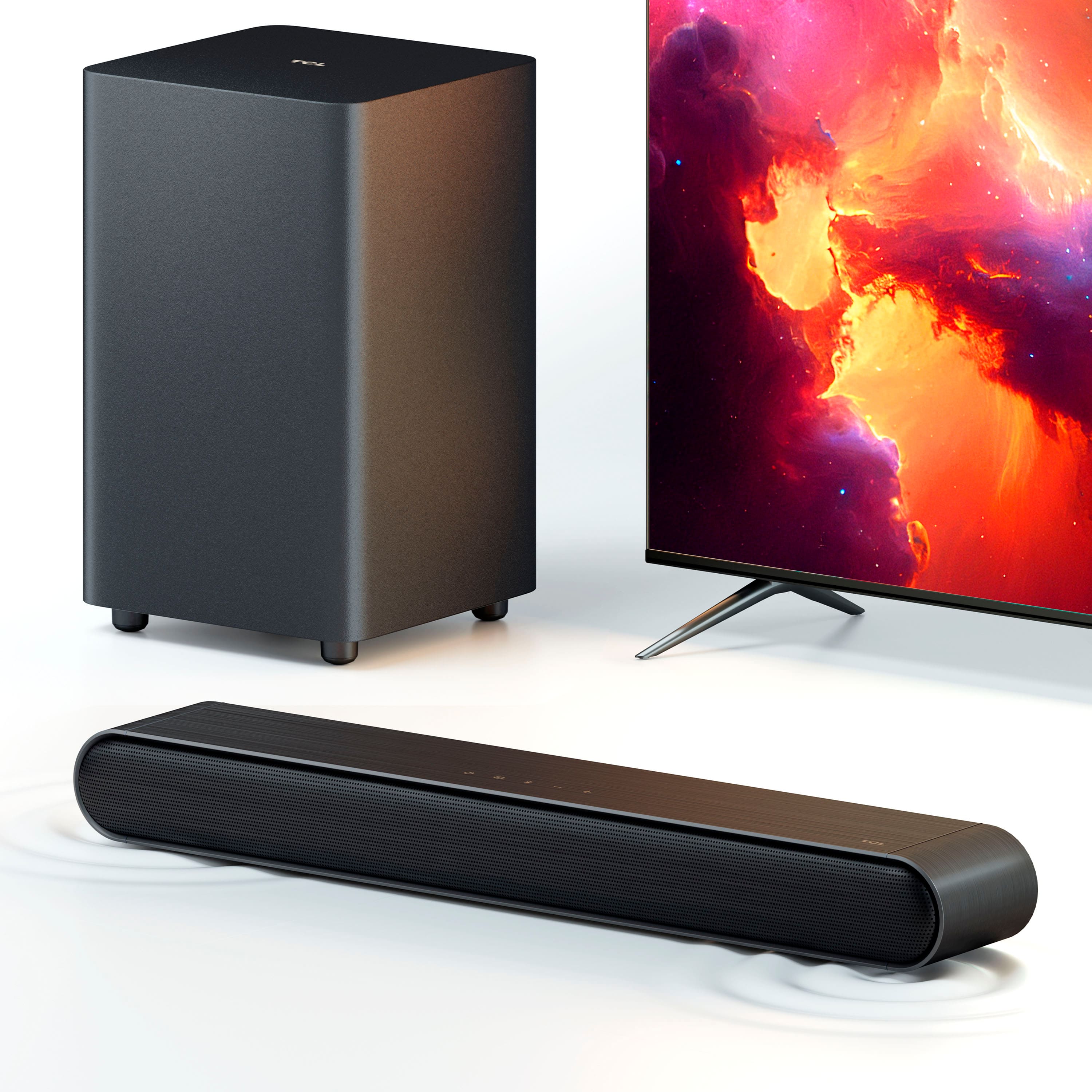 Angle. TCL - S4210 2.1 Channel S-Class Soundbar with Wireless Subwoofer, DTS Virtual:X - Black.