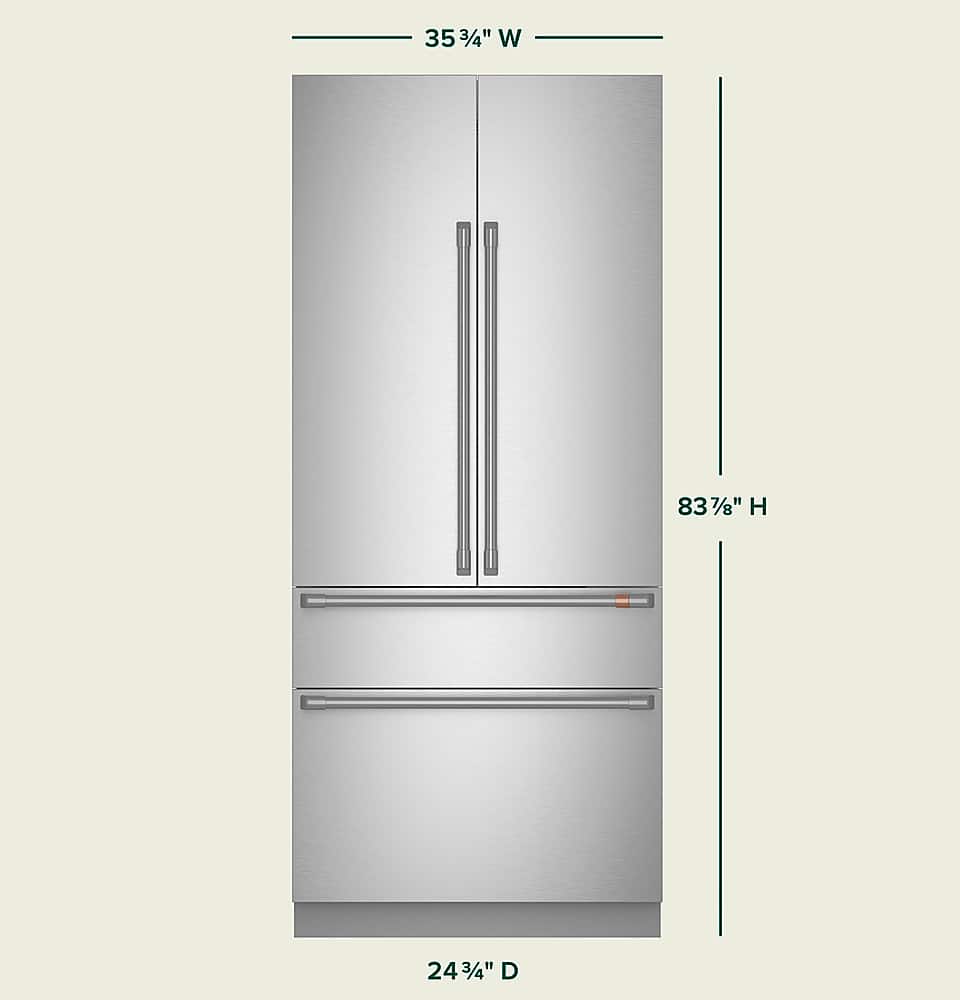 Alt View 3. Café - 20.2 Cu. Ft.Built-In French Door Refrigerator with Bottom Freezer and Wi-Fi - Stainless Steel.