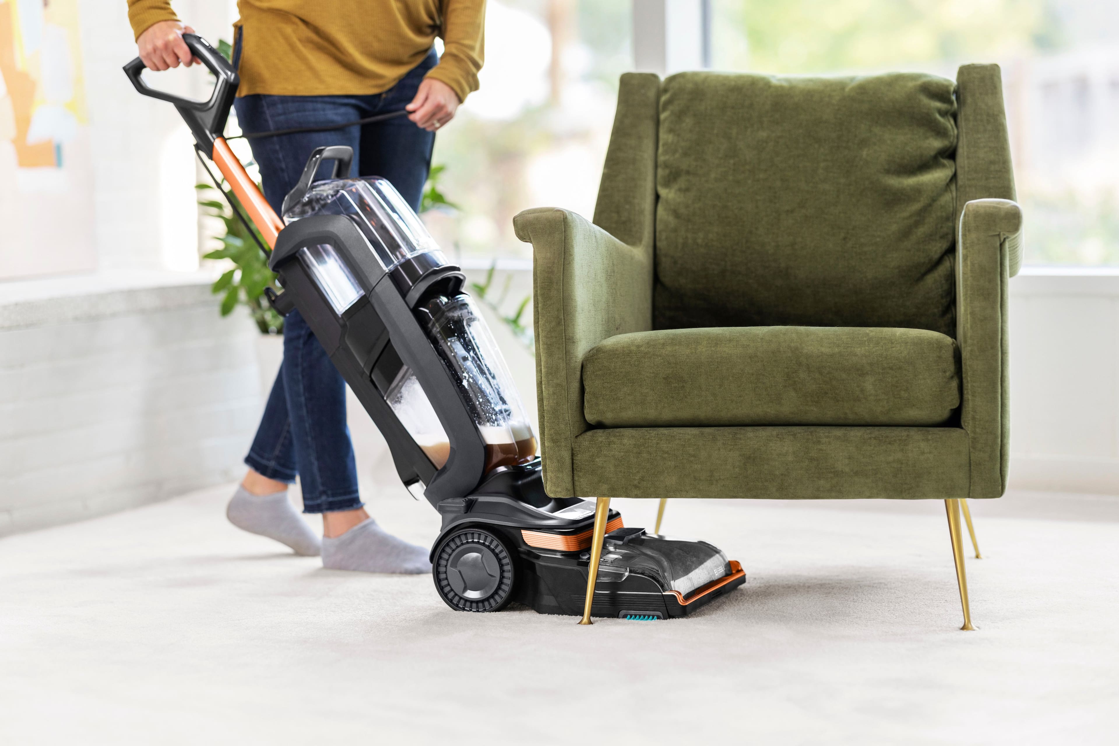 Alt View 12. BISSELL - Revolution Hydrosteam Pet Corded Upright Deep Cleaner - Titanium/Copper Harbor.