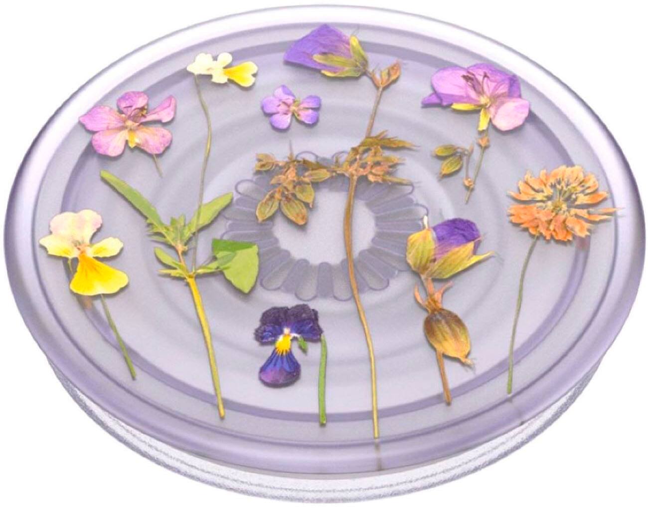 Angle. PopSockets - PlantCore Cell Phone Grip & Stand - Purple Fields.