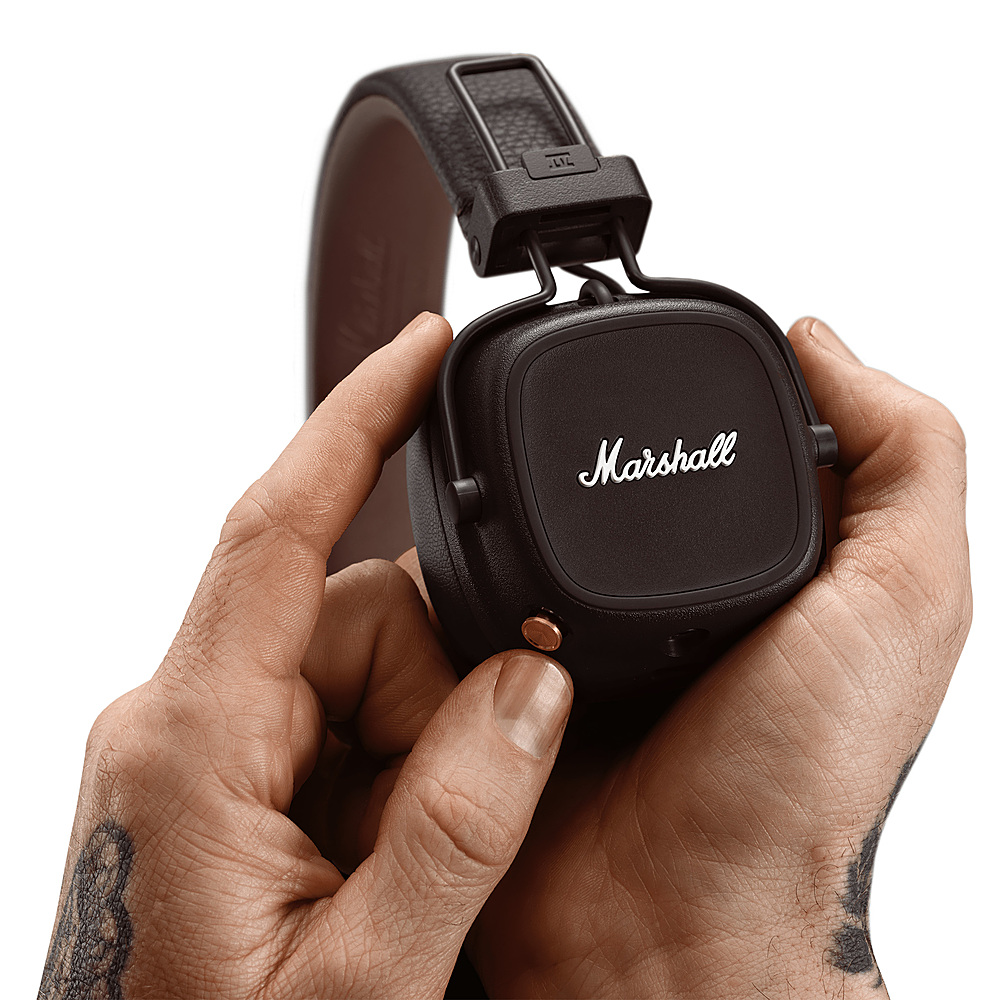 Marshall Major IV Bluetooth Headphone with wireless charging Brown 1006127  - Best Buy