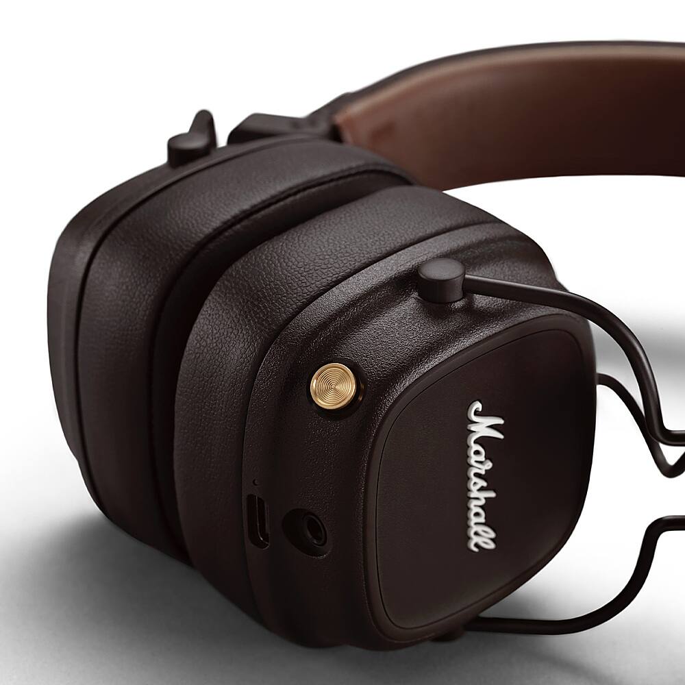 Left. Marshall - Major IV Wireless On-Ear Headphones - Brown.