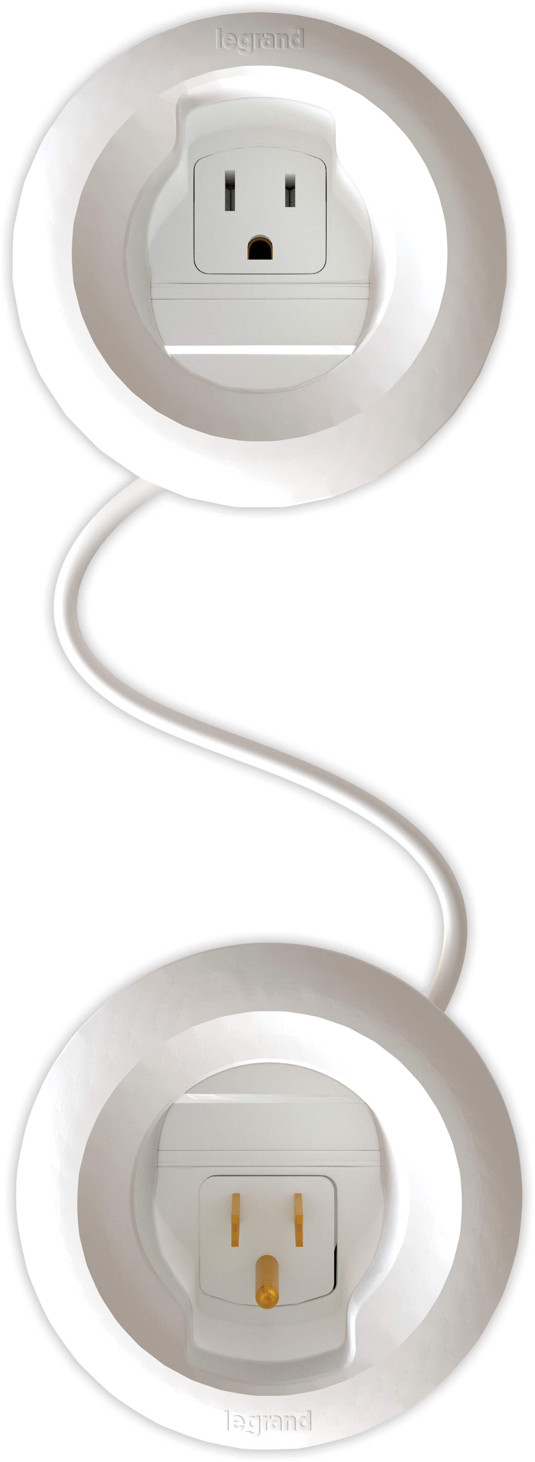 Angle. Sanus - In-Wall Cable Concealer Power Grommet Kit for Mounted TVs - White.