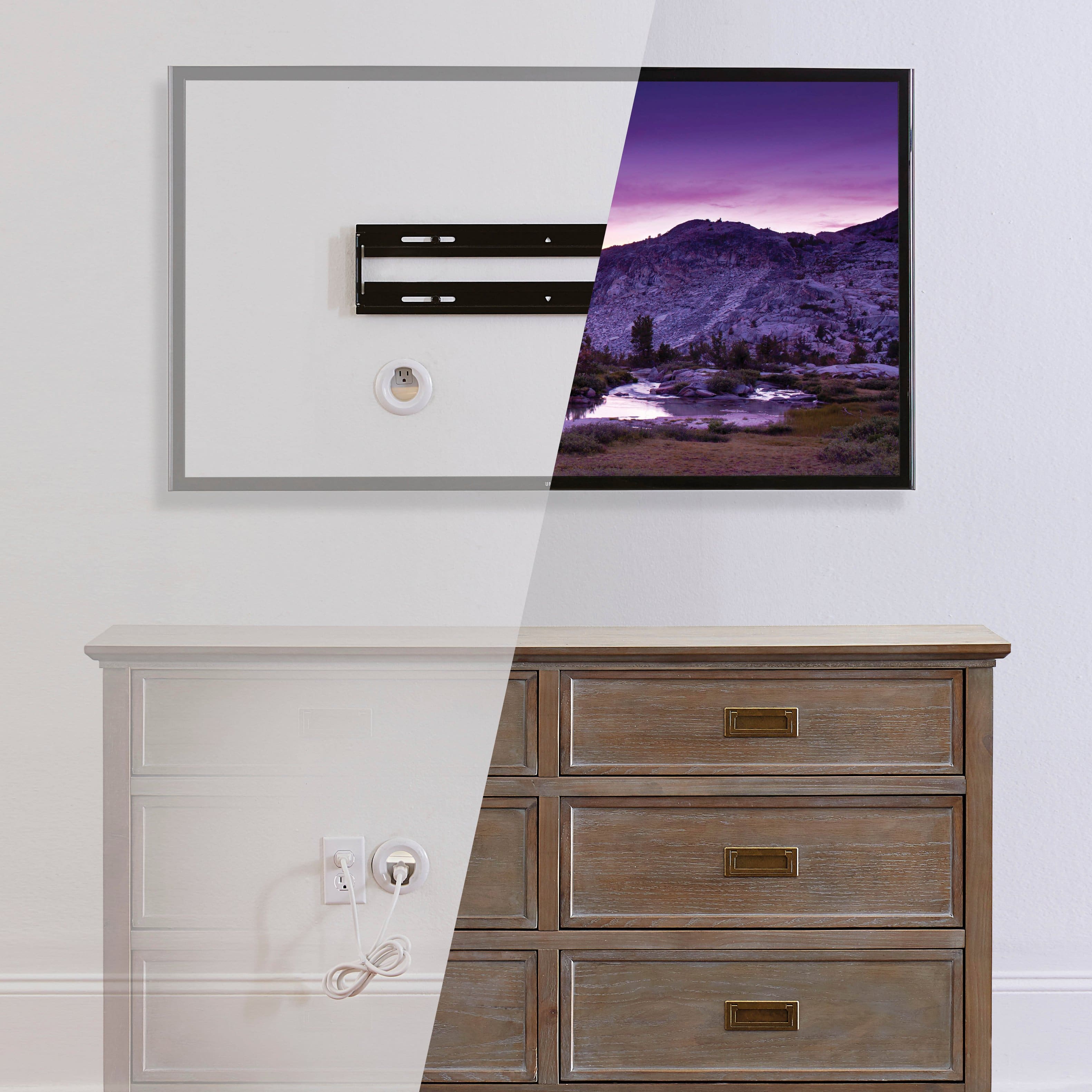 Alt View 19. Sanus - In-Wall Cable Concealer Power Grommet Kit for Mounted TVs - White.