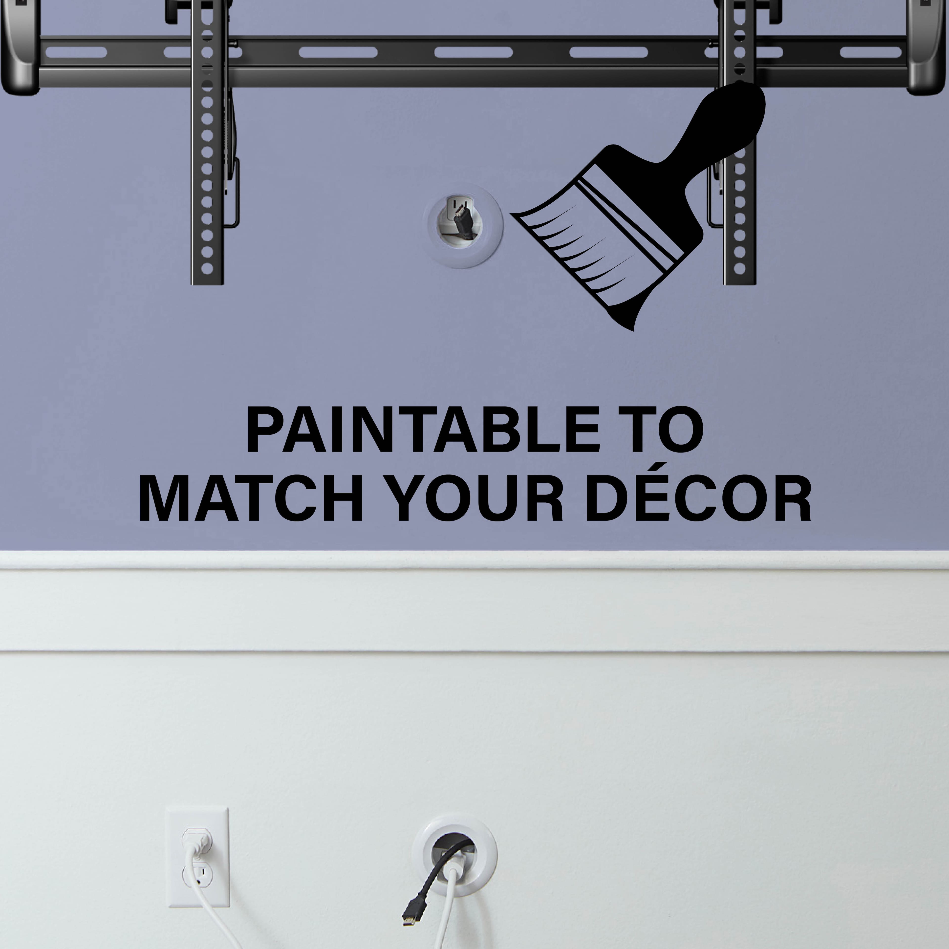 The text on the image reads "Paintable to match your décor."