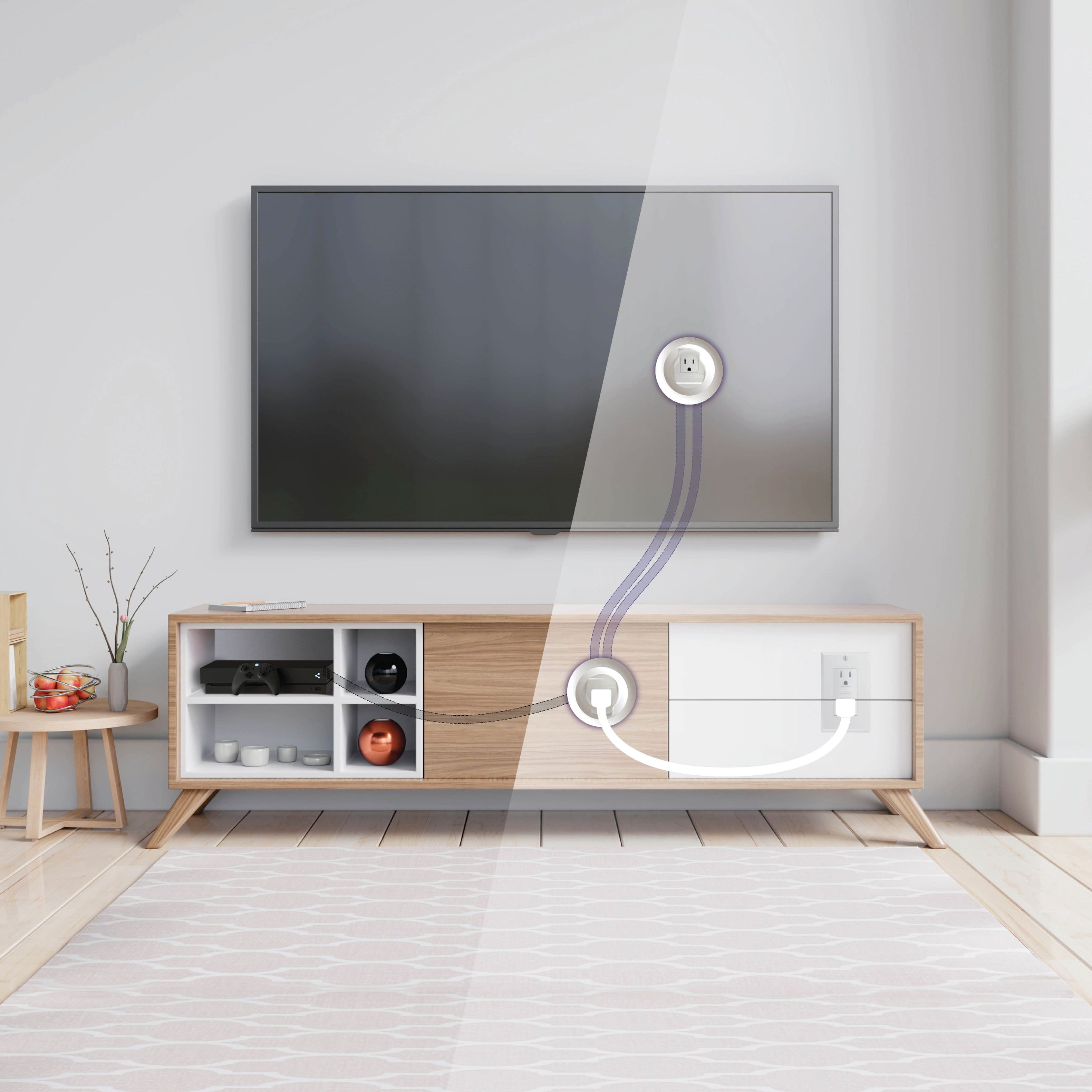 Alt View 21. Sanus - In-Wall Cable Concealer Power Grommet Kit for Mounted TVs - White.