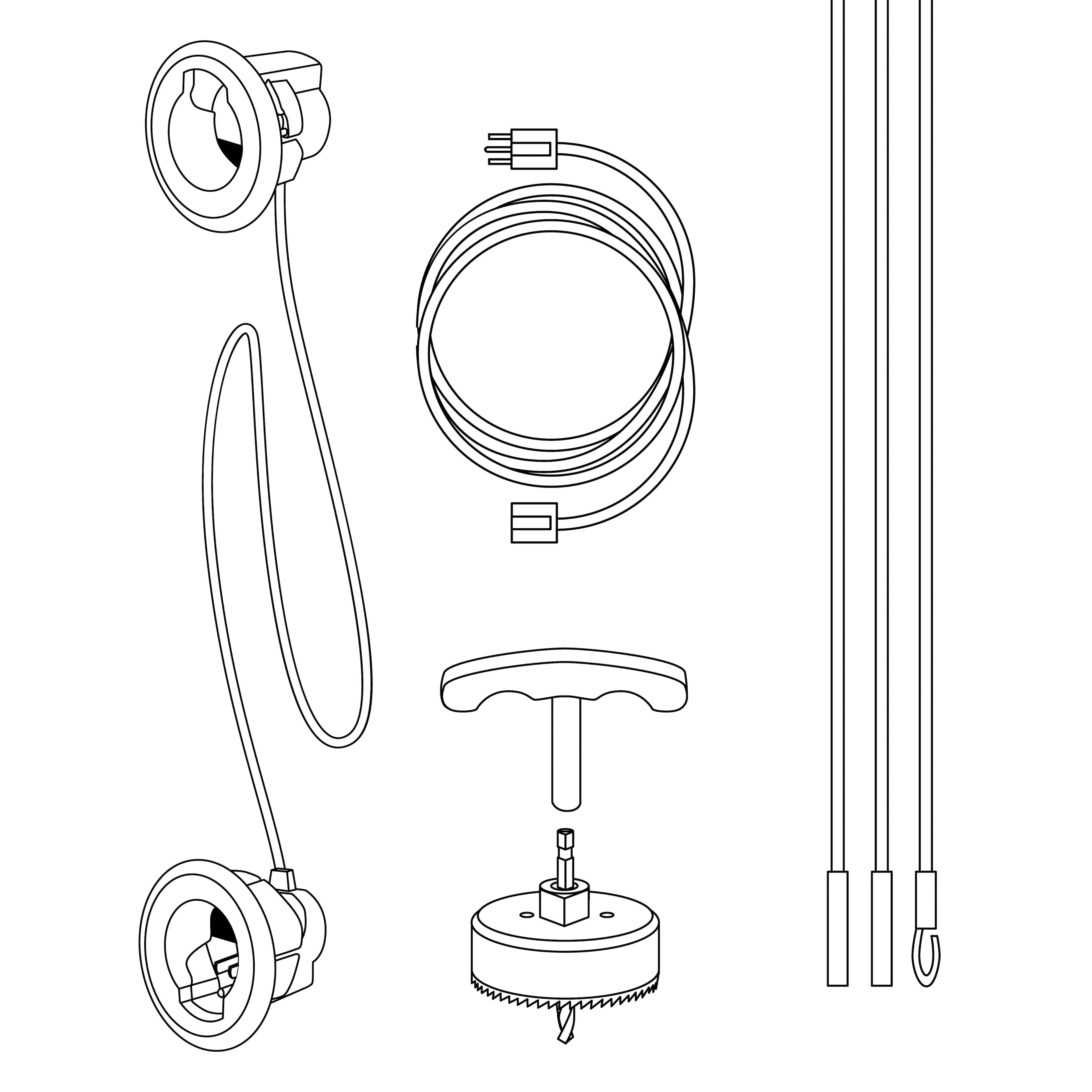 Alt View 23. Sanus - In-Wall Cable Concealer Power Grommet Kit for Mounted TVs - White.