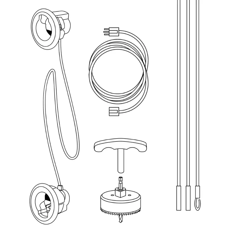 Alt View 23. Sanus - In-Wall Cable Concealer Power Grommet Kit for Mounted TVs - White.
