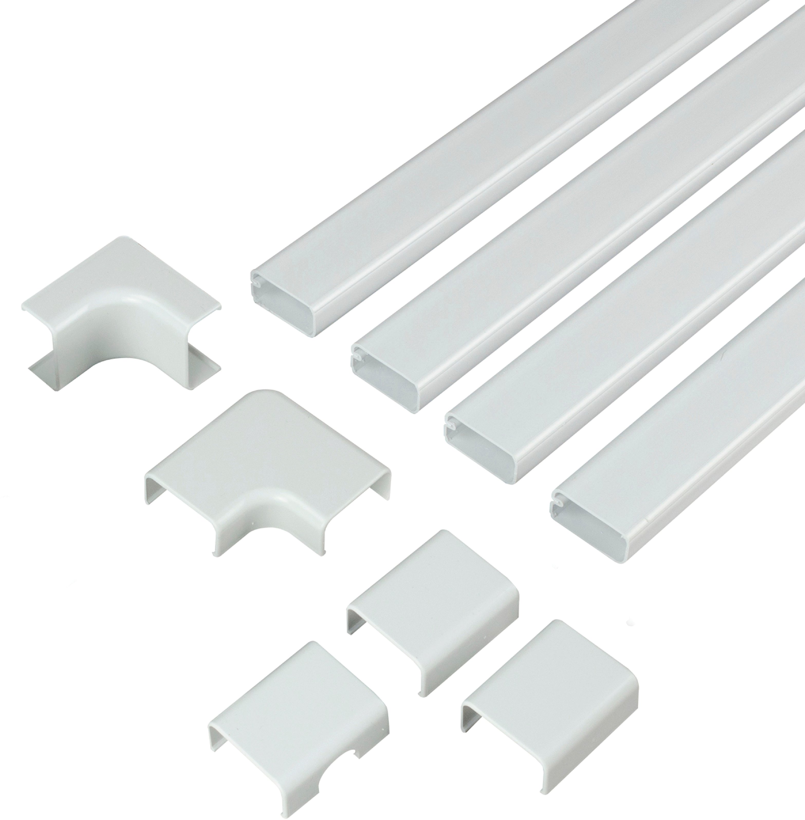 Sanus - On-Wall Cable Concealer High Capacity Cord Cover Kit for Mounted TVs (Holds Up to 6 Cables) - White 6537745