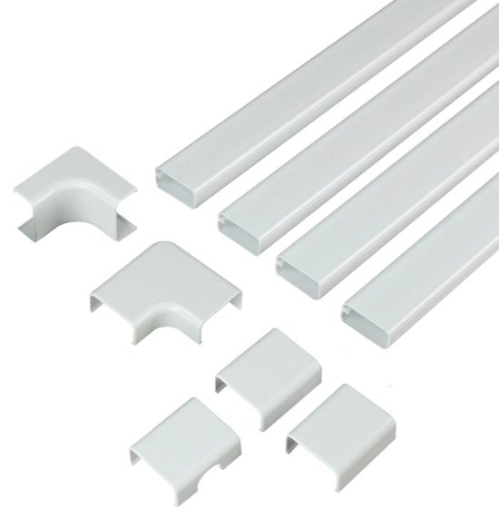 Simple Cord Cable Concealer On-Wall Cord Covers with 6, 25” Raceways – 150”  Cable Management System Hides Cords, Wires for Wall TVs, Computers – White