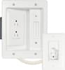 Front. Sanus - In-Wall Cable Concealer Recessed Power Kit for Mounted TVs - White.