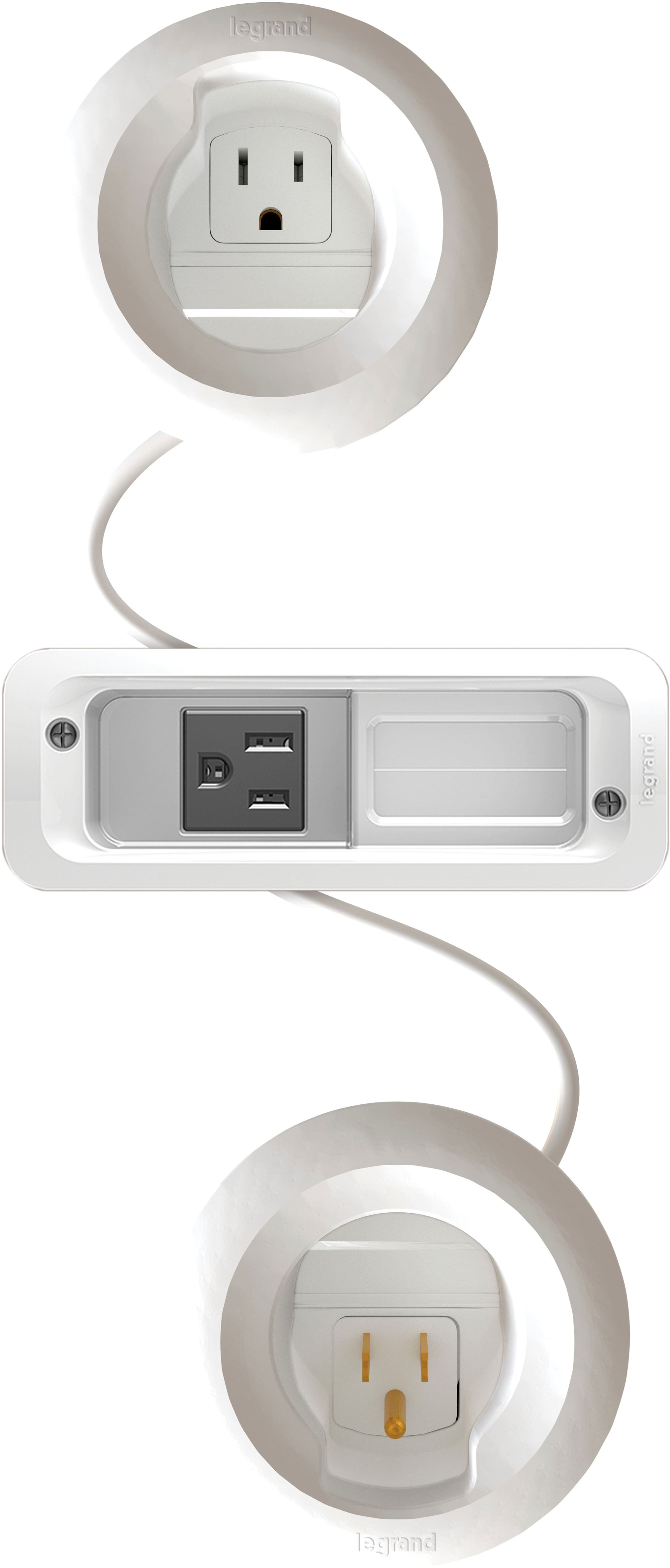 Angle. Sanus - In-Wall Cable Concealer TV and Soundbar Power Kit for Mounted TVs and Soundbars - White.