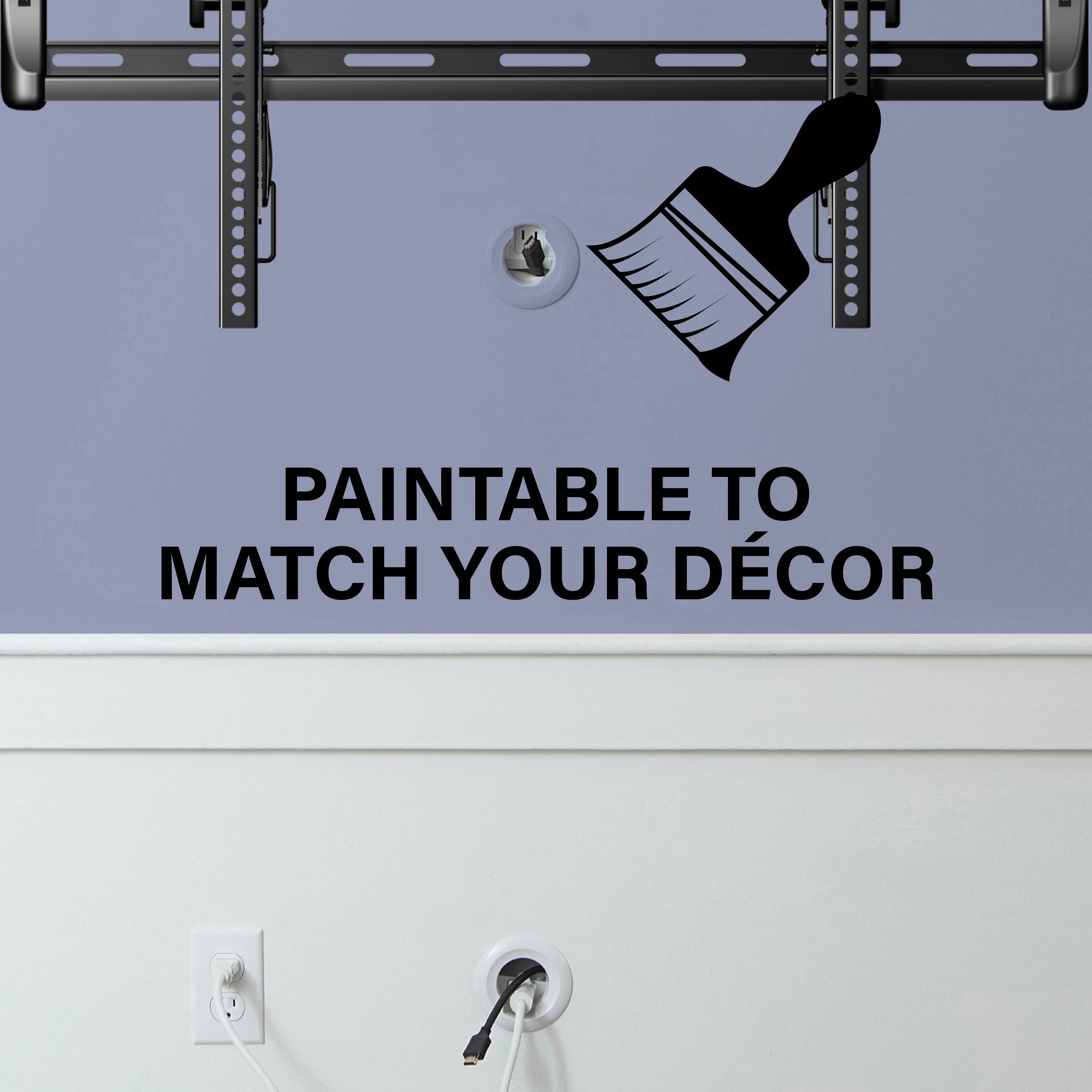 The text on the image reads "Paintable to match your décor."