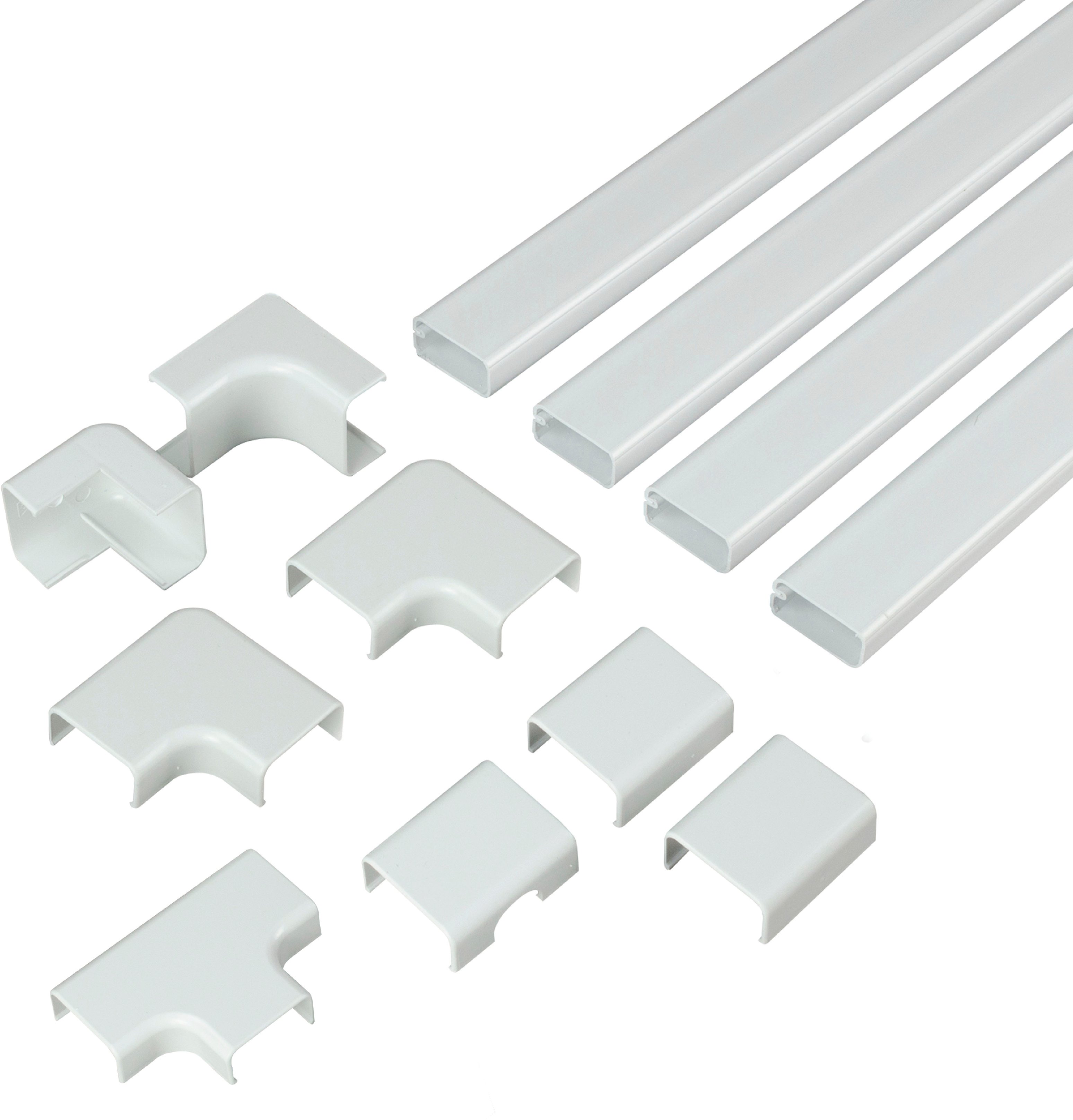 Sanus On-Wall Cable Concealer Cord Cover Kit for Mounted TVs - White - 1 Each 6537749
