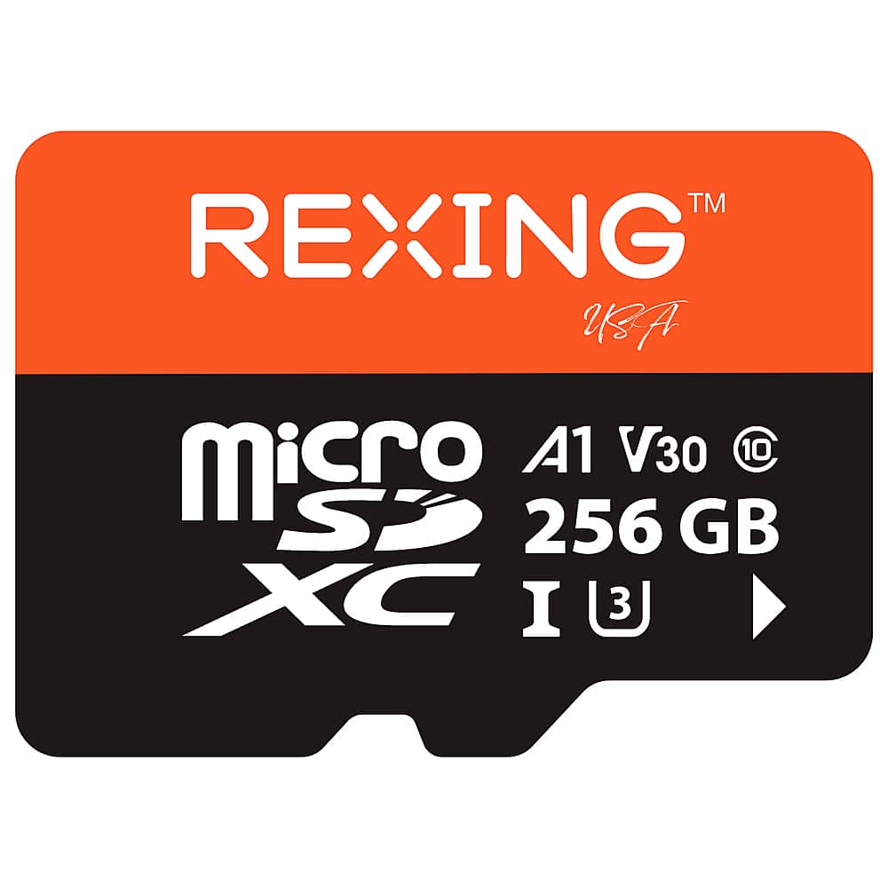 Rexing - 256GB MicroSDXC UHS-3 Full HD Video High Speed Transfer Monitoring SD Memory Card with Adapter - Front_Zoom