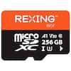 Front. Rexing - 256GB MicroSDXC UHS-3 Full HD Video High Speed Transfer Monitoring SD Card with Adapter - Black.