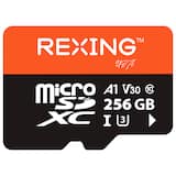 Rexing - 256GB MicroSDXC UHS-3 Full HD Video High Speed Transfer Monitoring SD Memory Card with Adapter