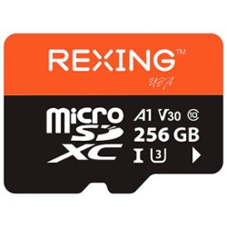 Rexing - 256GB MicroSDXC UHS-3 Full HD Video High Speed Transfer Monitoring SD Card with Adapter - Front_Zoom